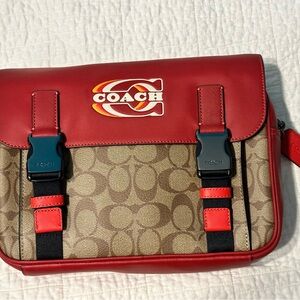 Coach Track Crossbody Bag In Colorblock Signature Canvas